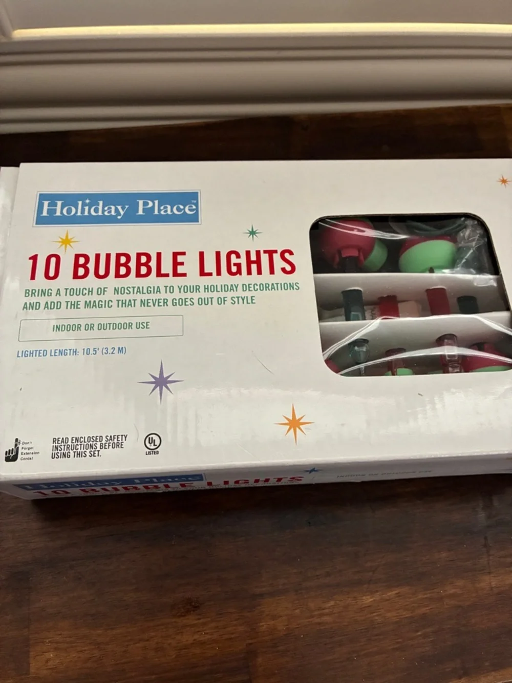 Red and Green Bubble String Lights - 10 Count